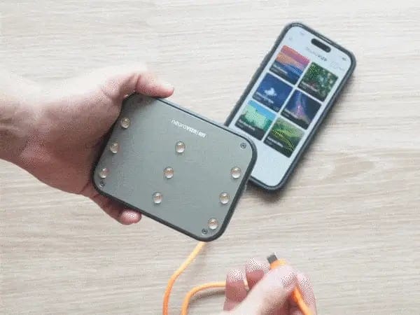 Connect LITE to a power source via cable.